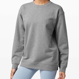 **SOLD*** Lululemon All Yours Crew Heathered Medium Grey Athleisure Lounge